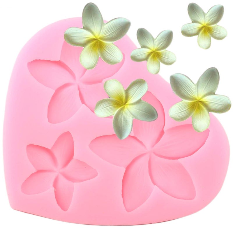 Seedomes Frangipani Plumeria Flower Floral Silicone Mold DIY Pudding Desserts Cupcake Cake Topper Decoration Soap Mould Crystal Jelly Shots Gum Paste Candy Chocolate Handmade Ice Cream Fondant Mold - Image 1
